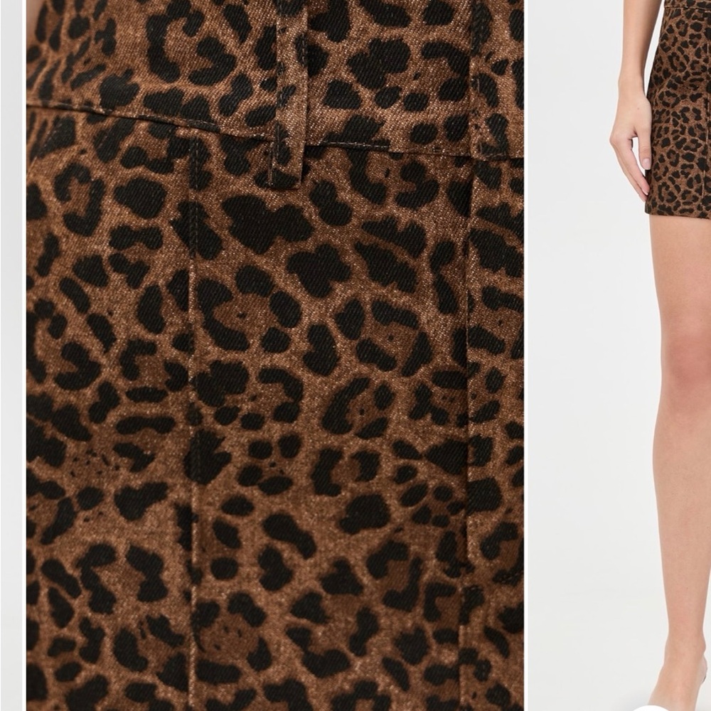 Astr Brown and Black Animal Print Mini Skirt